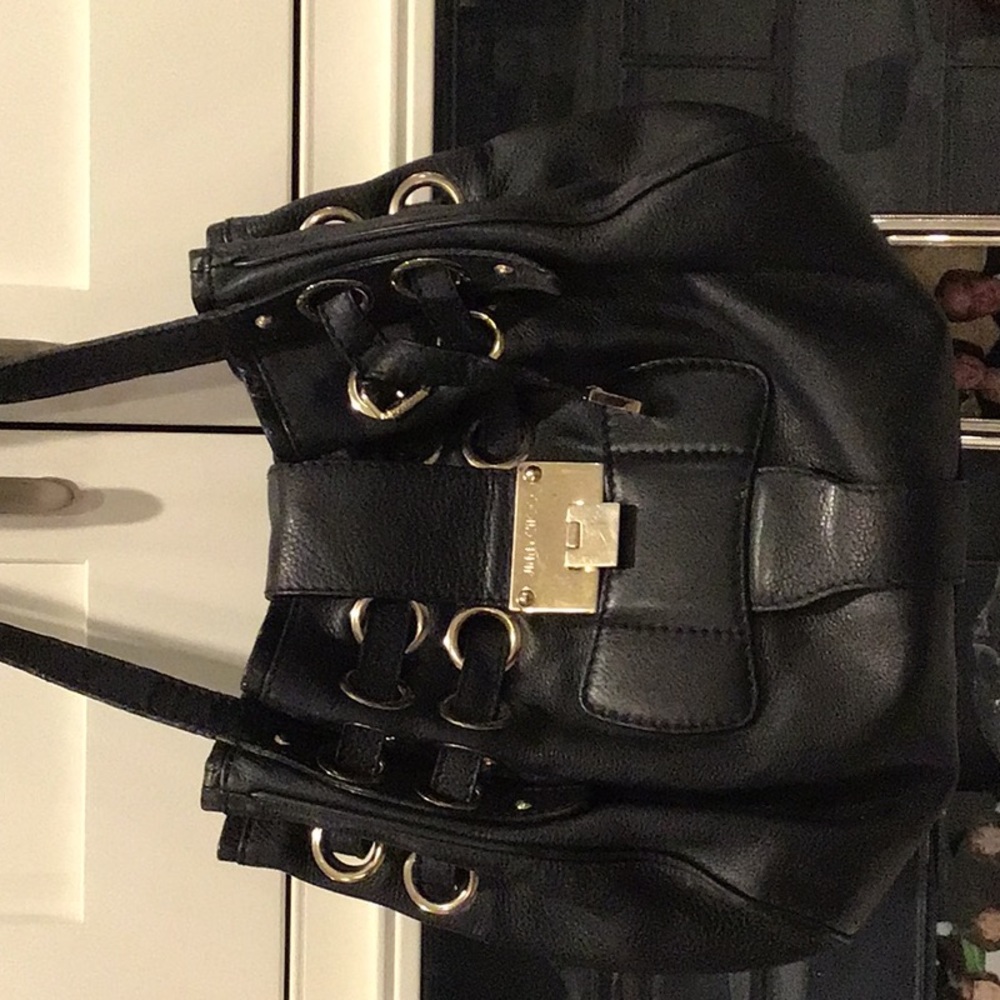 Jimmy choo black leather bag.